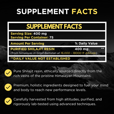 Pure Himalayan Shilajit Resin | 100% Authentic, Natural, Organic and Lab Tested | Contains 85+ Trace Minerals and Fulvic Acid | 75 Servings for Energy Boost & Immune Support